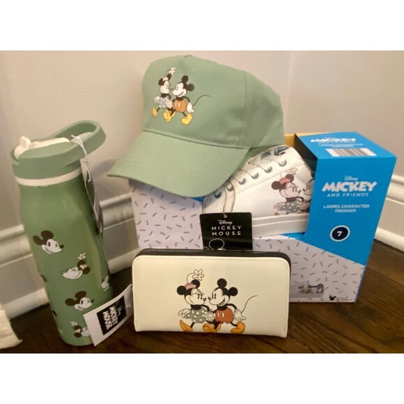 Disney Aldi Limited Edition Bundle - Sneakers (7), Hat, Wrislet, Zak! Tumbler - Picture 1 of 2